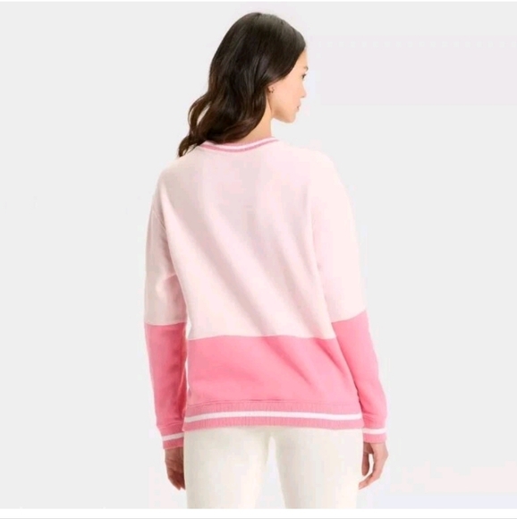 Hello Kitty Women's Colorblock Two-toned Graphic Sweatshirt ~ Pink - Picture 2 of 9